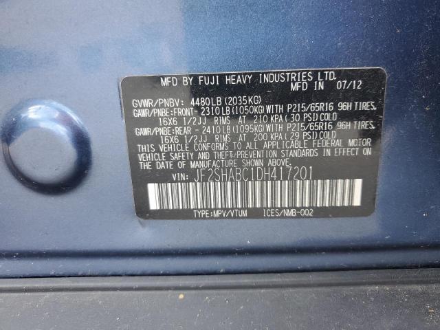 JF2SHABC1DH417201 - 2013 SUBARU FORESTER 2.5X 蓝色 照片 13