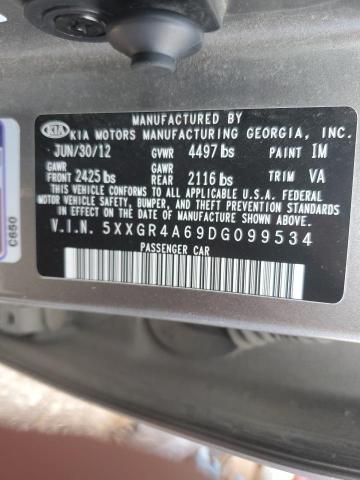 5XXGR4A69DG099534 - 2013 KIA OPTIMA SX GRAY photo 12