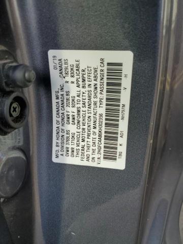 2HGFC4A86KH302356 - 2019 HONDA CIVIC SPORT GRAY photo 12