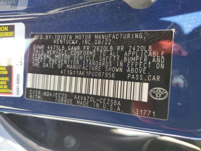 4T1G11AK1PU087956 - 2023 TOYOTA CAMRY SE NIGHT SHADE BLUE photo 13