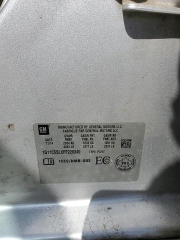 1G11C5SLXFF226349 - 2015 CHEVROLET MALIBU 1LT SILVER photo 12
