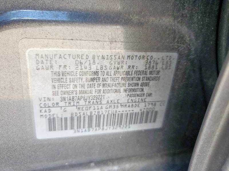 3N1AB7AP8JY329221 - 2018 NISSAN SENTRA S CHARCOAL photo 12