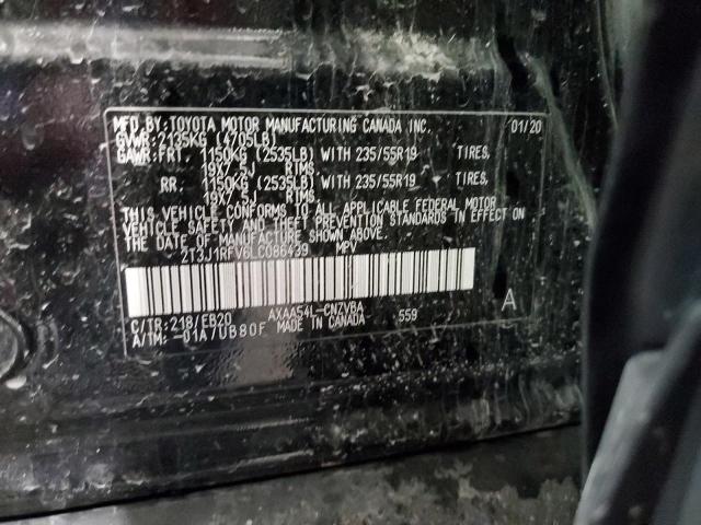 2T3J1RFV6LC086439 - 2020 TOYOTA RAV4 ADVENTURE BLACK photo 12