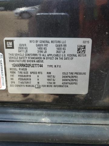 1GKKRRKD2FJ277744 - 2015 GMC ACADIA SLT-1 BLACK photo 13