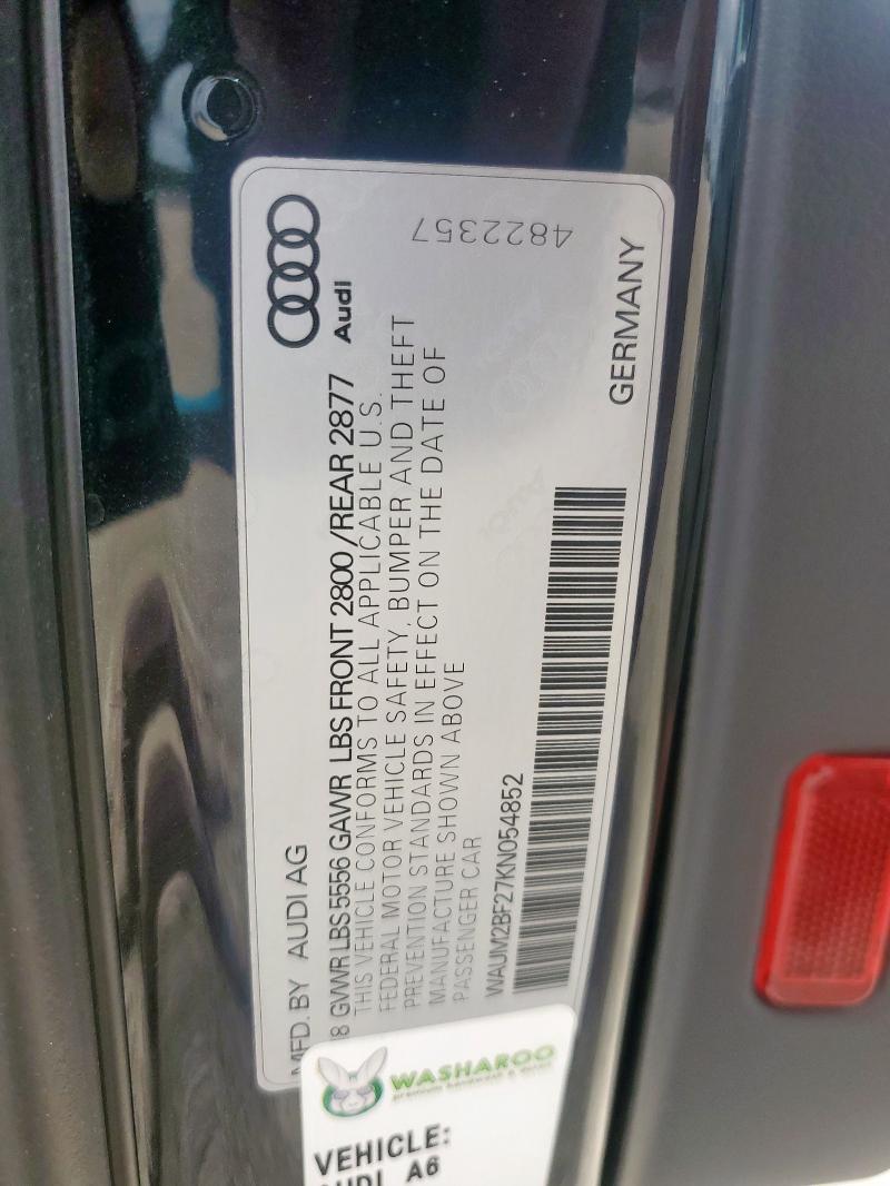 WAUM2BF27KN054852 - 2019 AUDI A6 PRESTIGE Qara foto 12
