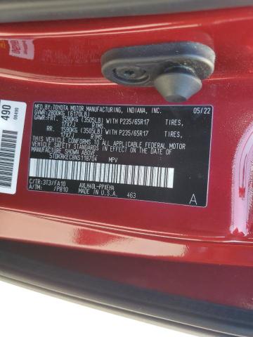 5TDKRKEC8NS118704 - 2022 TOYOTA SIENNA LE RED photo 12