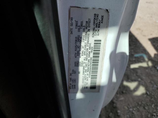 4TASM92NXXZ483380 - 1999 TOYOTA TACOMA XTRACAB PRERUNNER თეთრი ფოტო 12