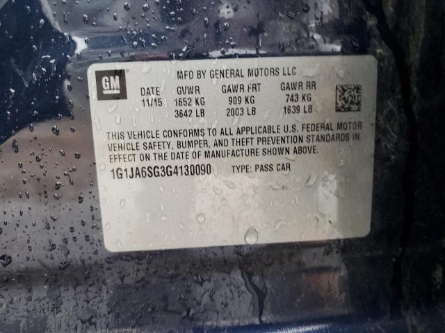 1G1JA6SG3G4130090 - 2016 CHEVROLET SONIC LS Mavi foto 12