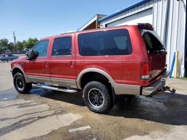 1FMSU43FXYEA91888 - 2000 FORD EXCURSION LIMITED RED photo 2