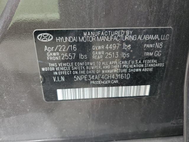 5NPE34AF4GH431610 - 2016 HYUNDAI SONATA SPORT BROWN photo 12
