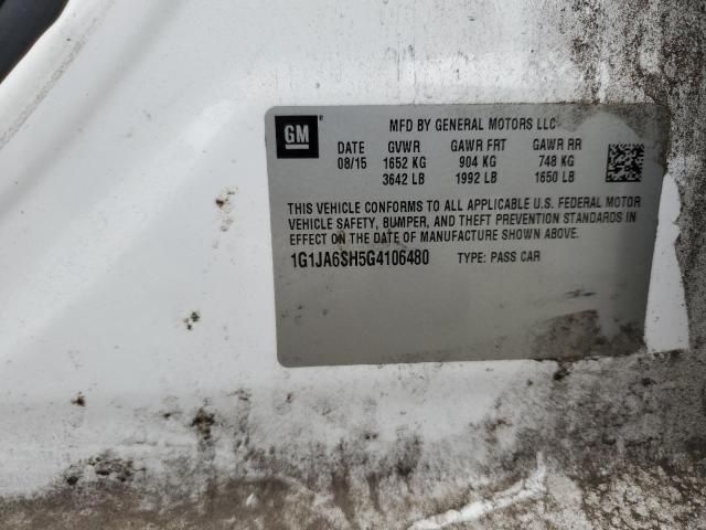 1G1JA6SH5G4106480 - 2016 CHEVROLET SONIC LS 白色 照片 12