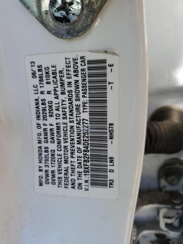 19XFB2F84DE252277 - 2013 HONDA CIVIC EX WHITE photo 12