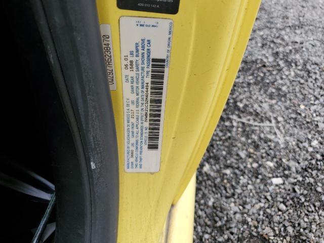 3VWBK21C32M404494 - 2002 VOLKSWAGEN NEW BEETLE GL 黄色 照片 12