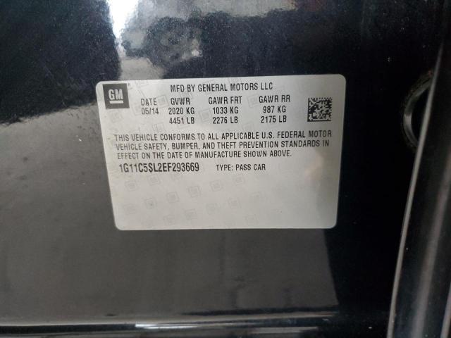 1G11C5SL2EF293669 - 2014 CHEVROLET MALIBU 1LT 黑色 照片 12