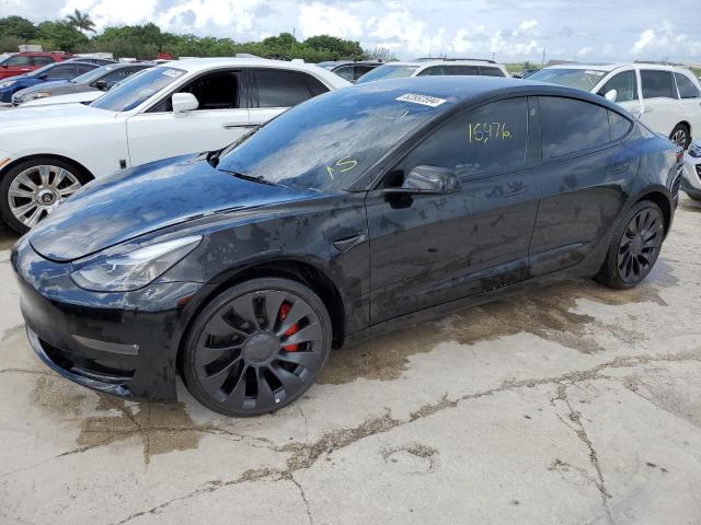 5YJ3E1EC2NF199312 - 2022 TESLA MODEL 3 BLACK photo 1