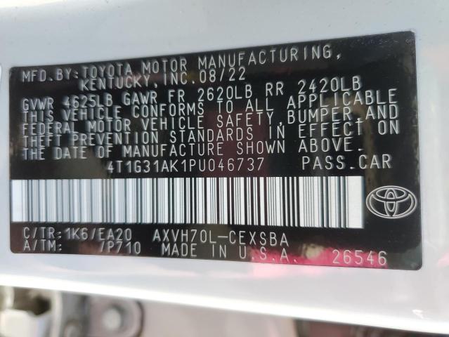 4T1G31AK1PU046737 - 2023 TOYOTA CAMRY SE NIGHT SHADE GRAY photo 12