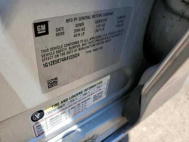 1G1ZE5E74A4123024 - 2010 CHEVROLET MALIBU LTZ ვერცხლისფერი ფოტო 12