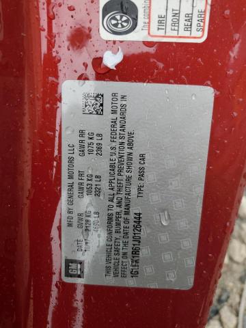 1G1FK1R61J0126444 - 2018 CHEVROLET CAMARO ZL1 红色 照片 12