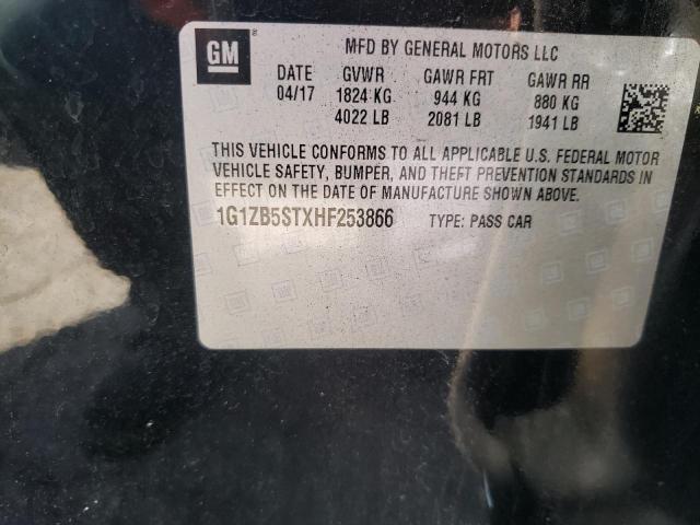 1G1ZB5STXHF253866 - 2017 CHEVROLET MALIBU LS 黑色 照片 13