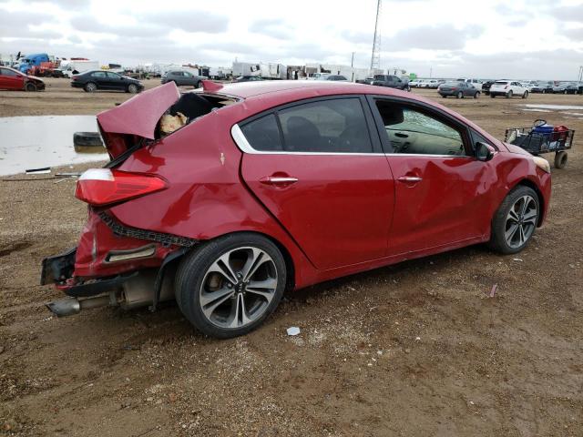 KNAFX4A83F5282094 - 2015 KIA FORTE EX RED photo 3