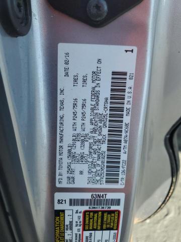 5TFRZ5CN5GX010252 - 2016 TOYOTA TACOMA ACCESS CAB ვერცხლისფერი ფოტო 13