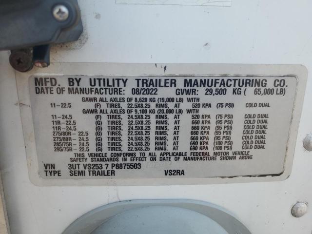 3UTVS2537P8875503 - 2023 UTILITY VS2RA Weiß Foto 10