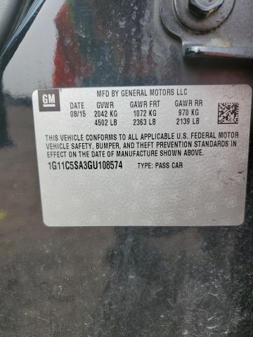 1G11C5SA3GU108574 - 2016 CHEVROLET MALIBU LIM LT 黑色 照片 12