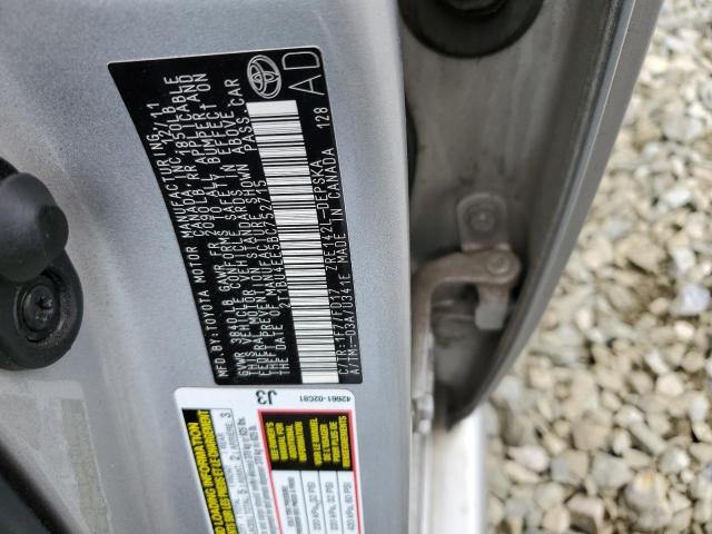 2T1BU4EE5BC752715 - 2011 TOYOTA COROLLA BASE ვერცხლისფერი ფოტო 12