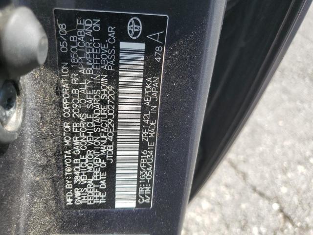 JTDBL40E29J027209 - 2009 TOYOTA COROLLA BASE Grafito foto 21