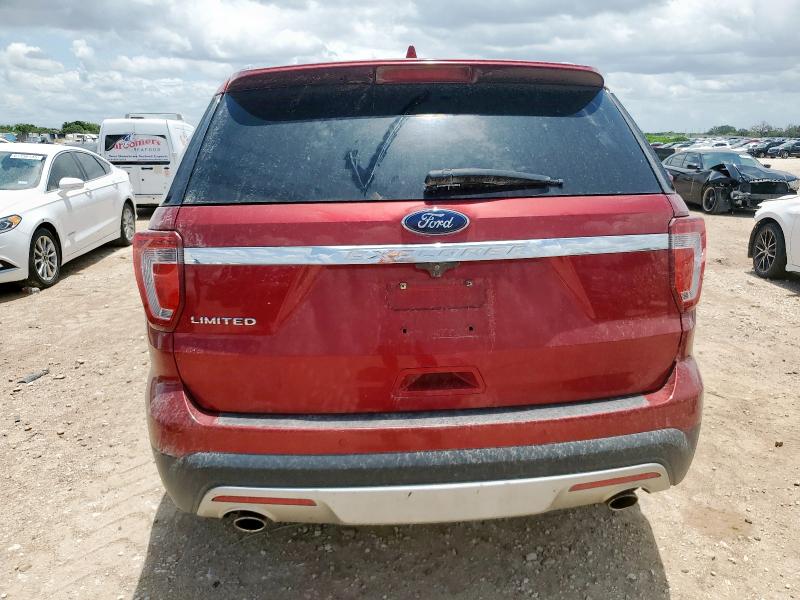 1FM5K7F81HGB14089 - 2017 FORD EXPLORER LIMITED MAROON photo 6