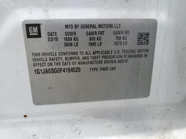 1G1JA6SG6F4184529 - 2015 CHEVROLET SONIC LS 白色 照片 12