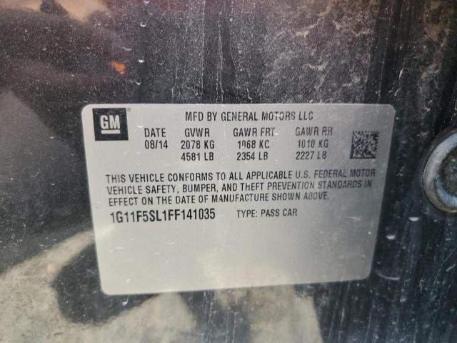1G11F5SL1FF141035 - 2015 CHEVROLET MALIBU LTZ შავი ფოტო 12