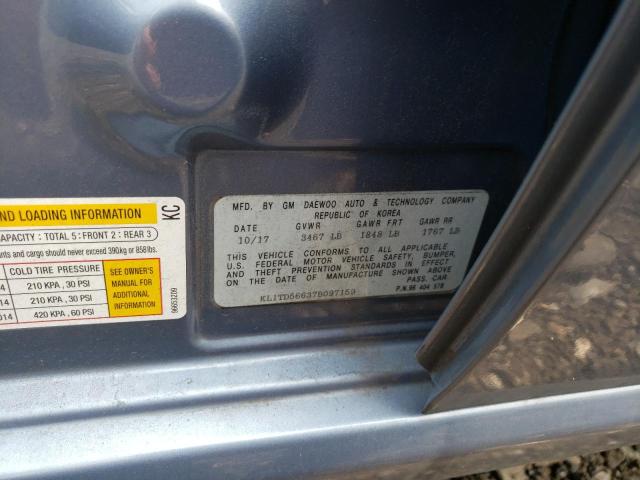 KL1TD56637B097159 - 2007 CHEVROLET AVEO BASE Mavi foto 12