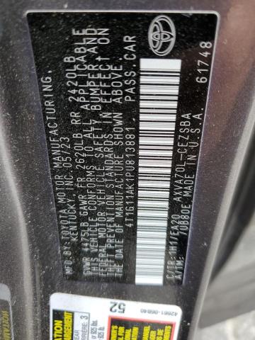 4T1G11AK1PU813881 - 2023 TOYOTA CAMRY SE NIGHT SHADE CHARCOAL photo 12