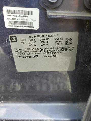 1G11C5SA0DF149406 - 2013 CHEVROLET MALIBU 1LT ლურჯი ფოტო 12