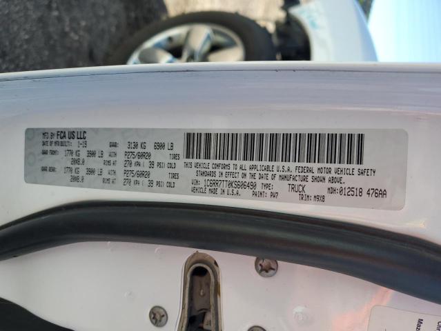 1C6RR7TT0KS606490 - 2019 RAM 1500 CLASS SLT 白色 照片 13