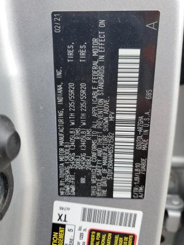 5TDYZRAH4MS521582 - 2021 TOYOTA HIGHLANDER LIMITED SILVER photo 13