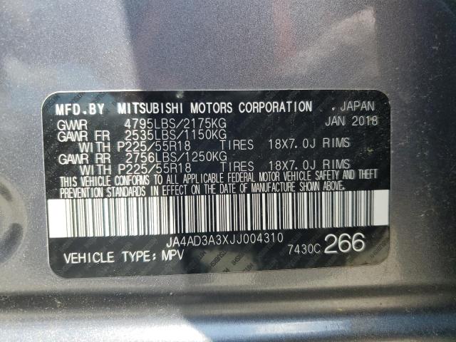JA4AD3A3XJJ004310 - 2018 MITSUBISHI OUTLANDER SE GRAY photo 13