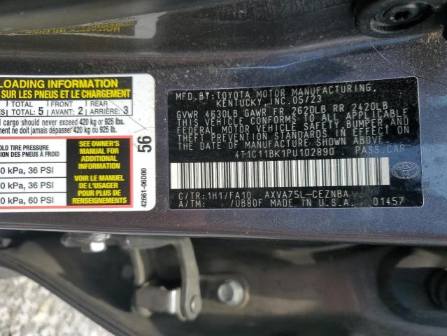4T1C11BK1PU102890 - 2023 TOYOTA CAMRY LE ნაცრისფერი ფოტო 13