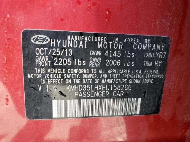 KMHD35LHXEU158266 - 2014 HYUNDAI ELANTRA GT RED photo 12