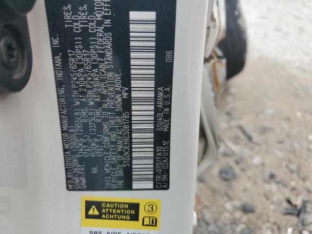 5TDZK3EHXCS081785 - 2012 TOYOTA HIGHLANDER BASE Blanc photo 13