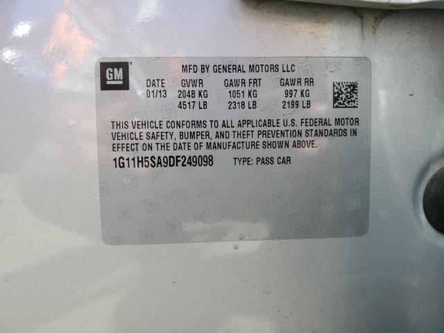 1G11H5SA9DF249098 - 2013 CHEVROLET MALIBU LTZ ვერცხლისფერი ფოტო 12