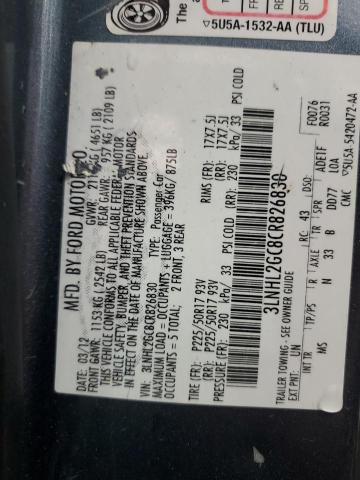 3LNHL2GC8CR826830 - 2012 LINCOLN MKZ 蓝色 照片 12