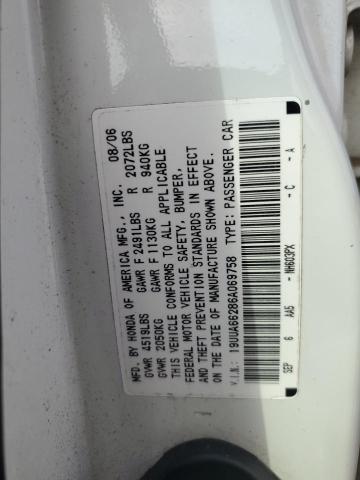 19UUA66286A069758 - 2006 ACURA 3.2 TL WHITE photo 12