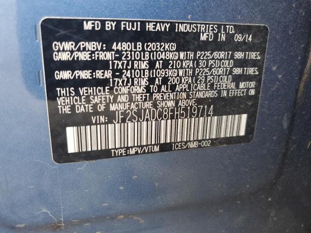 JF2SJADC8FH519714 - 2015 SUBARU FORESTER 2.5I PREMIUM أزرق صورة 13