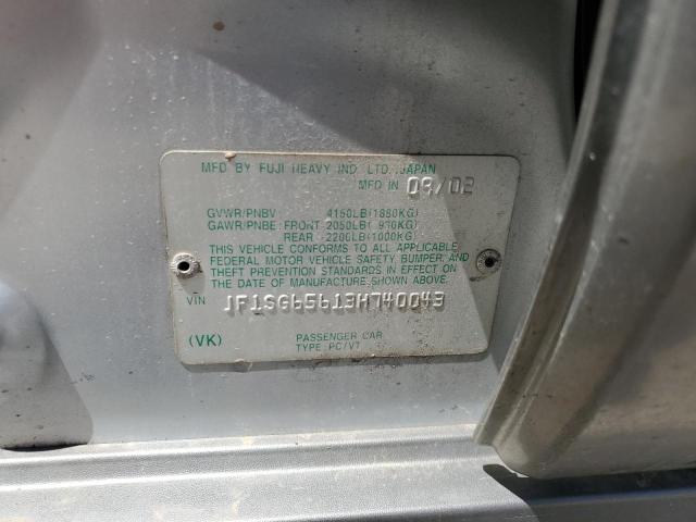 JF1SG65613H740043 - 2003 SUBARU FORESTER 2.5XS Argent photo 12