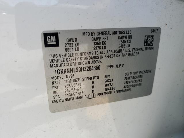 1GKKNNLS9HZ284860 - 2017 GMC ACADIA SLT-2 WHITE photo 13