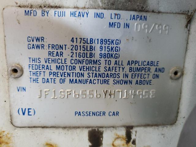 JF1SF6556YH714958 - 2000 SUBARU FORESTER S 白色 照片 12