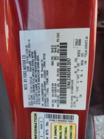 3LN6L2JK8DR813097 - 2013 LINCOLN MKZ RED photo 12