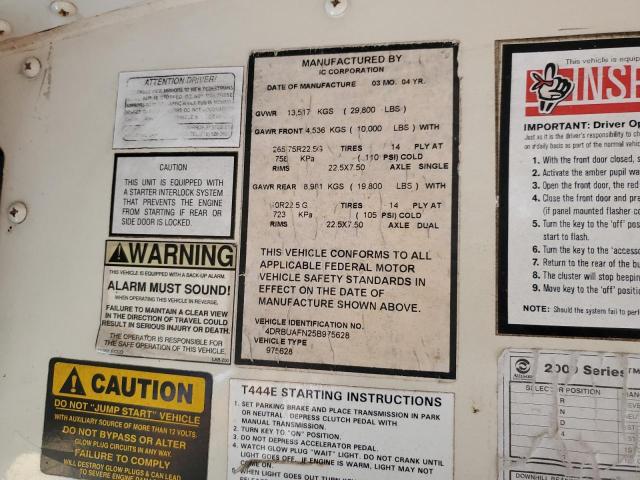 4DRBUAFN25B975628 - 2005 IC CORPORATION 3000 ყვითელი ფოტო 10